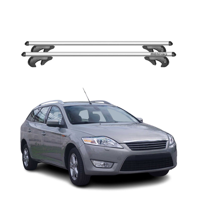 Barres de toit pour Ford Mondeo Wagon 2007-2010 90kg Aluminium Gris 2tlg