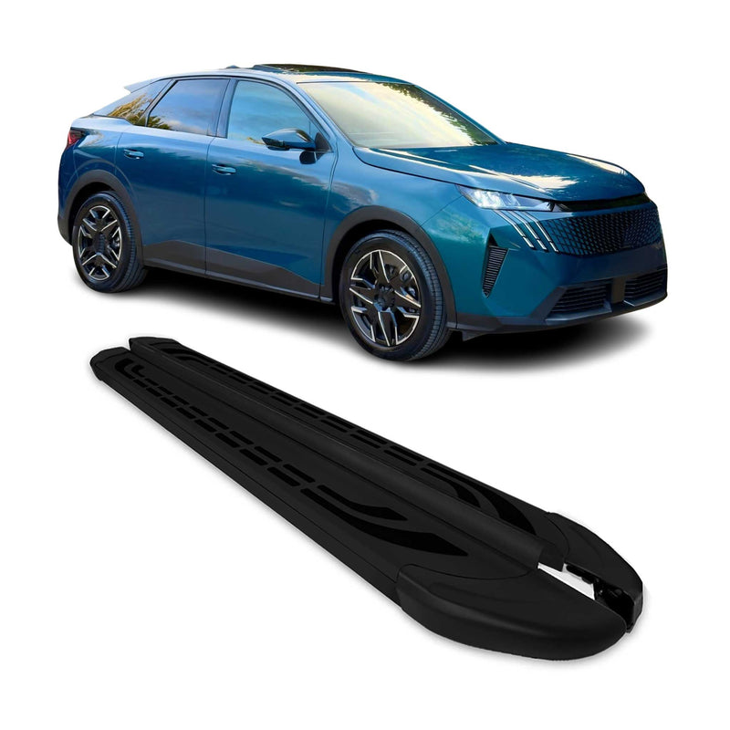 2024-2025 Peugeot e-3008 Marchepieds Latéraux pédale Alu Noir 2Pcs