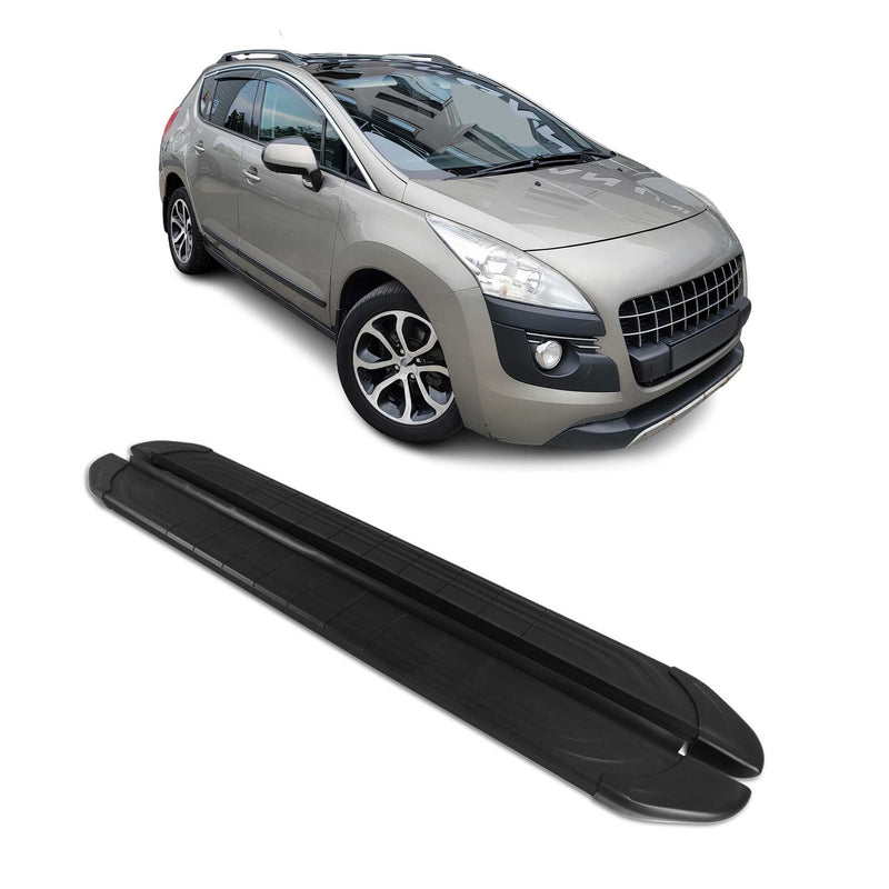 Marchepieds Latéraux pédale pour Peugeot 3008 2009-2016 2Pcs Aluminium Noir