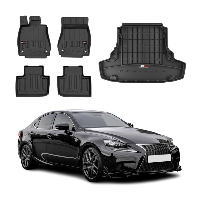 Kit Tapis de Sol et Coffre pour Lexus IS 2013-2020 TPE Noir