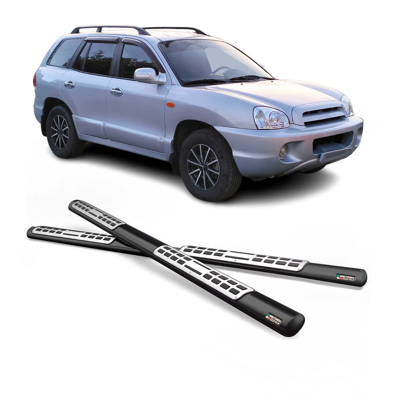 Marchepieds Latéraux pour Hyundai Santa Fe 2009-2012 Acier Inoxydable Noir