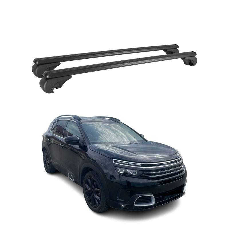 Barres de toit Transversales pour Citroen C5 Aircross 2018-2025 Aluminium Noir