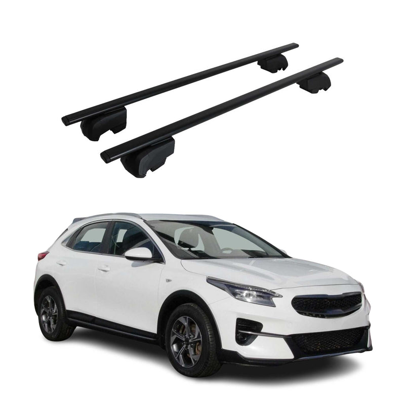 Barres de toit Transversales pour Kia Xceed 2019-2023 Fer Noir ABE