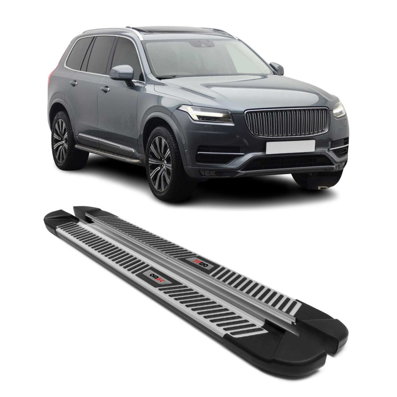 Marchepieds Latéraux pédale pour Volvo XC90 2015-2025 Noir Gris Aluminium 2Pcs