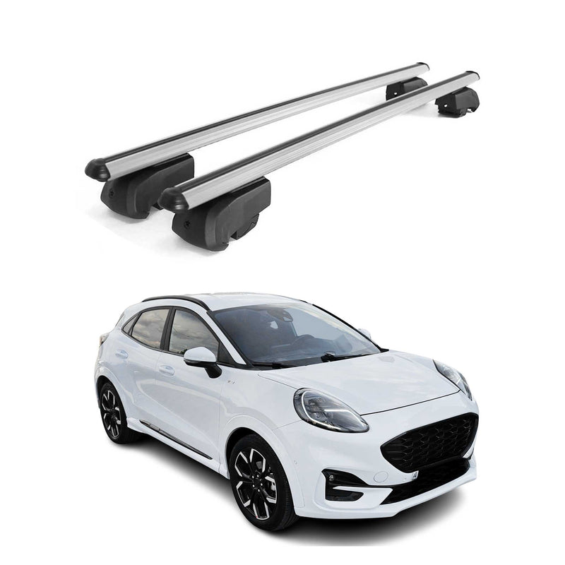 Barres de toit Transversales pour Ford Puma 2020-2023 Aluminium Gris ABE