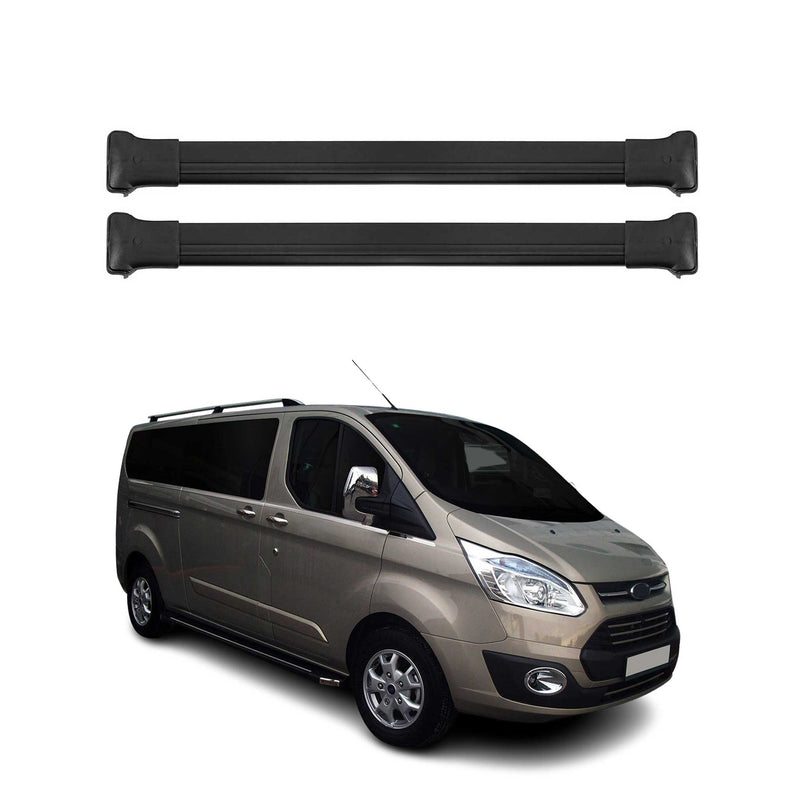 Barres de toit transversales pour Ford Transit Tourneo Custom 2013-22 Alu Noir