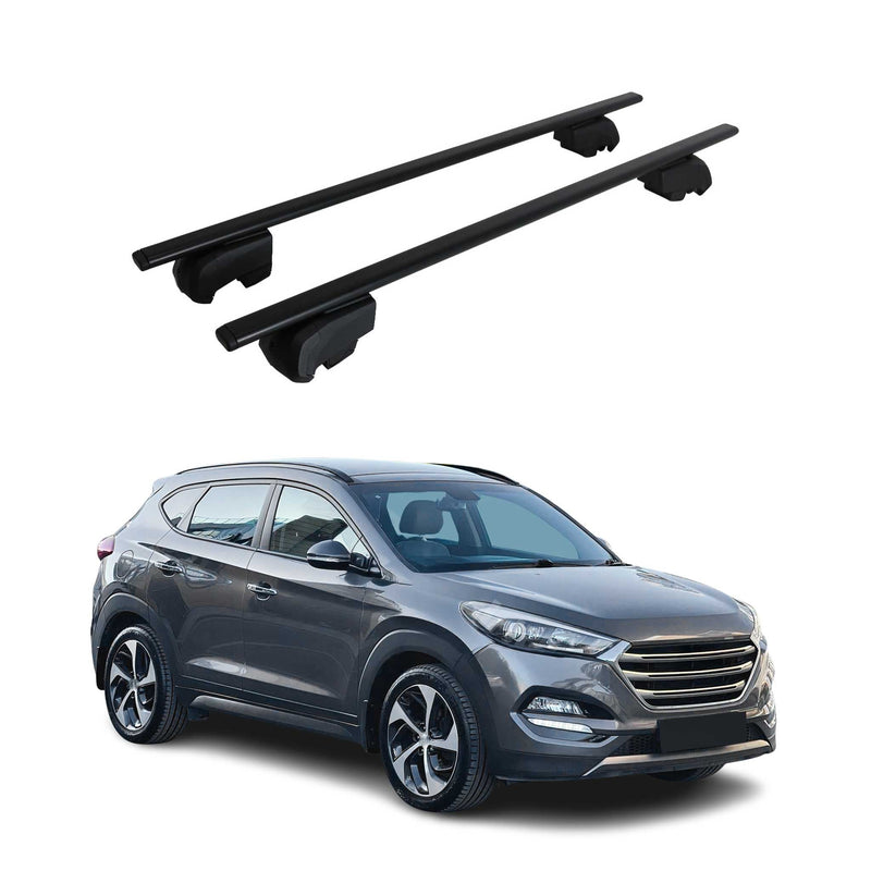Barres de toit Transversales pour Hyundai Tucson 2015-2020 Fer Noir ABE