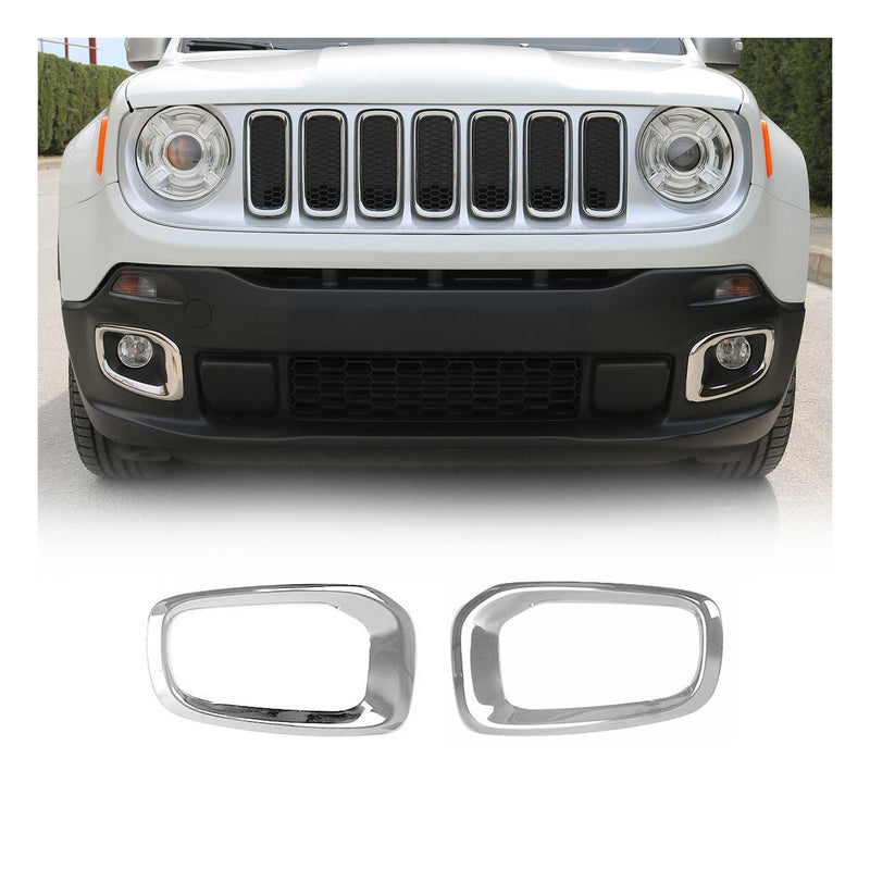 Cadre Phare Antibrouillard pour Jeep Renegade 2014-2019 en acier inox Chromé