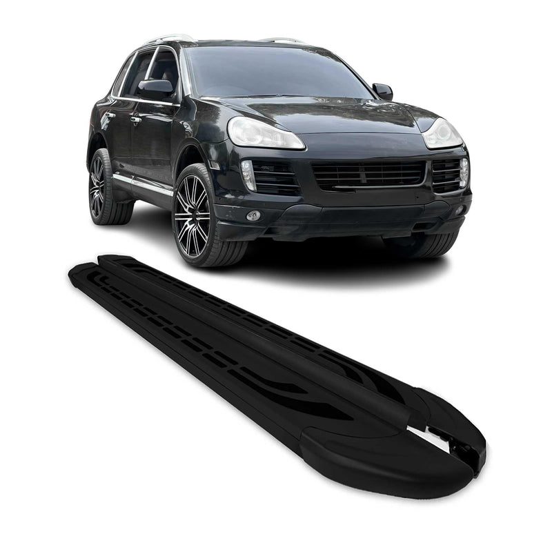 Marchepieds Latéraux pédale pour Porsche Cayenne 2003-2010 Aluminium Noir 2Pcs