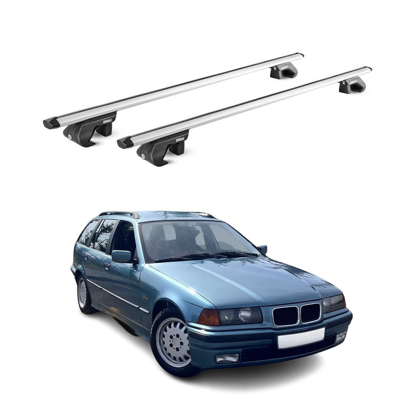 Barres de toit transversales pour BMW Serie 3 Break E36 E91 1994-2012 Gris ABE