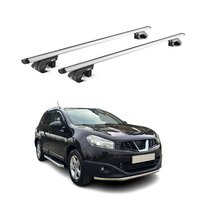 Barres de toit ABE pour Nissan Qashqai J10 J11 2007-2021 5 P Alu Gris Argenté 2x