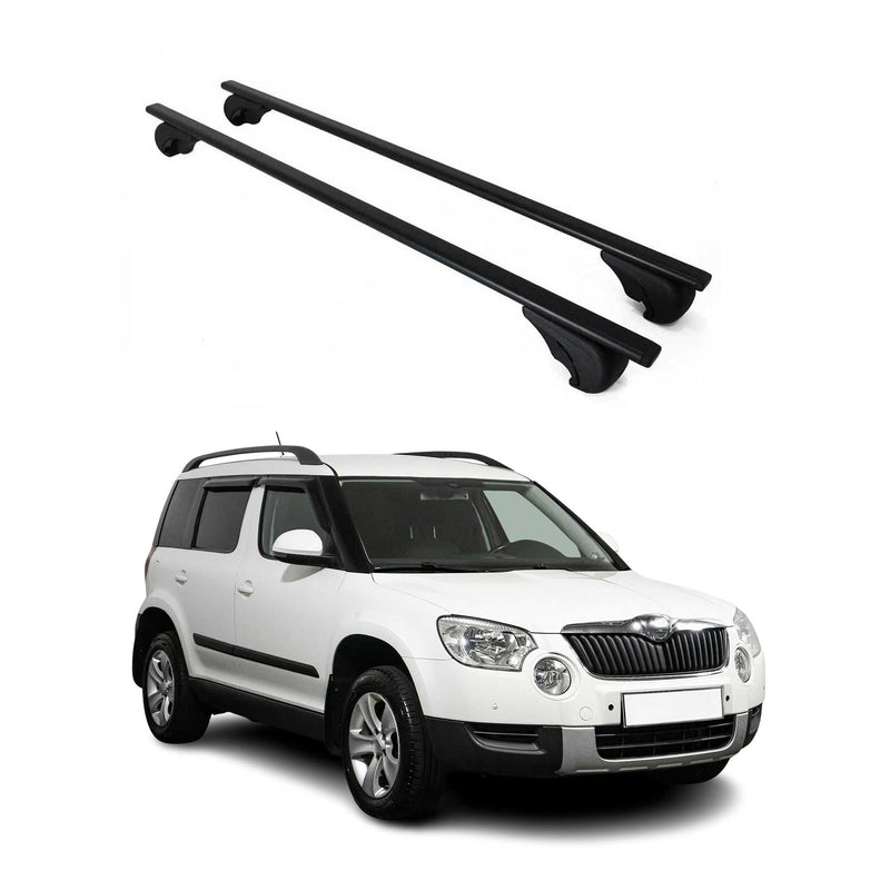 Barres de toit Transversales pour Skoda Yeti 2009-2017 Fer Noir
