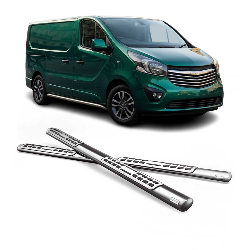Marchepieds Latéraux pour Opel Vivaro 2014-2018 Acier Inoxydable Noir