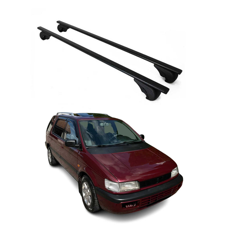 Barres de toit Transversales pour Mitsubishi Space 1991-1997 Fer Noir