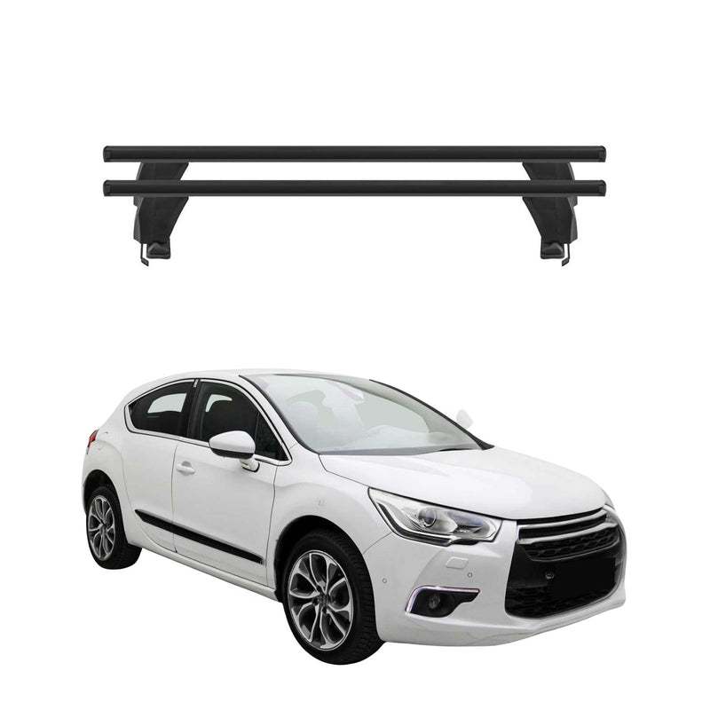 Menabo Barres de toit Transversales pour Citroen DS4 2011-2015 Noir ABE 2x