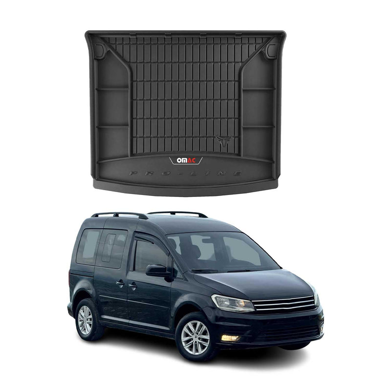 Tapis de Coffre pour VW Caddy 2015-2020 TPE Noir