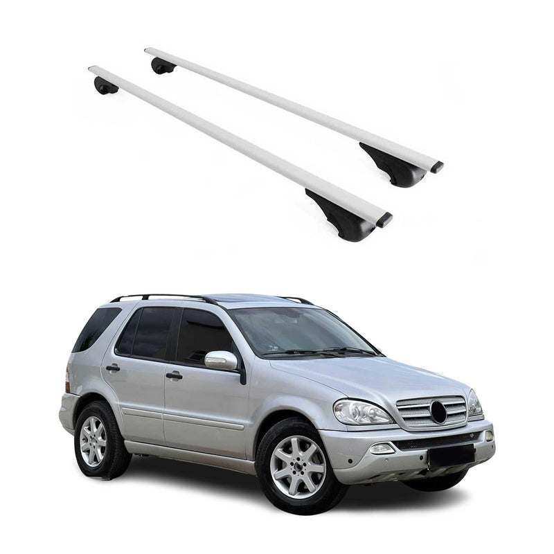 Barres de toit Transversales pour Mercedes Classe M W163 1998-2005 Fer Argent