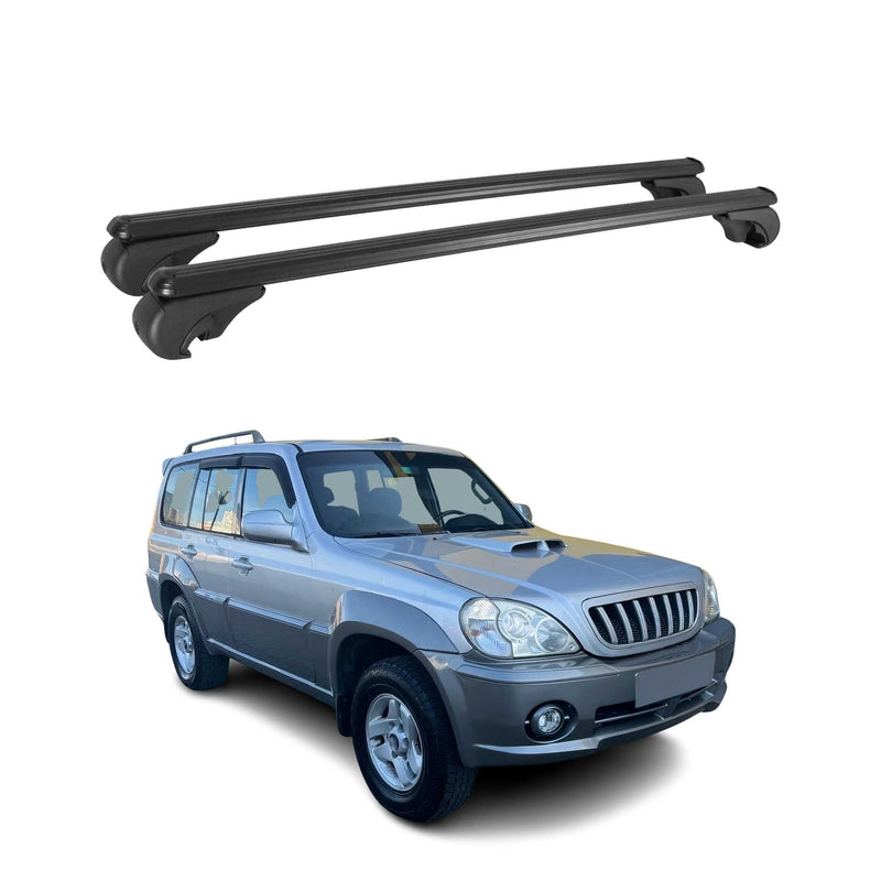 Barres de toit Transversales pour Hyundai Terracan 2001-2007 Aluminium Noir
