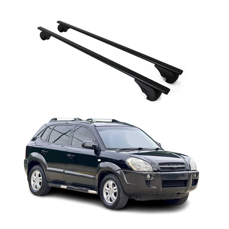 Barres de toit Transversales pour Hyundai Tucson 2004-2009 Fer Noir