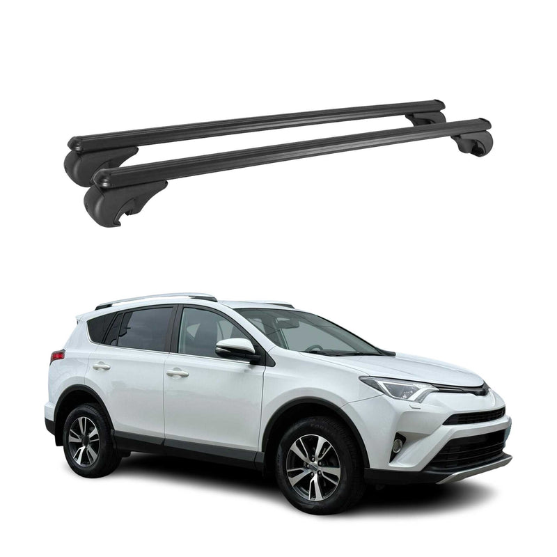 Barres de toit Transversales pour Toyota RAV4 2013-2018 Aluminium Noir