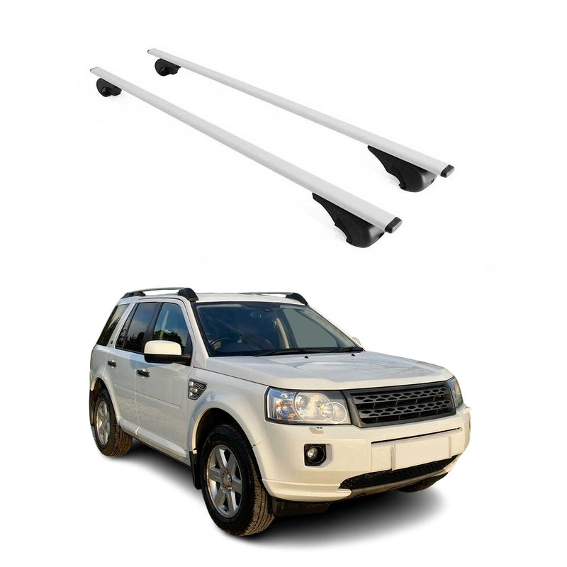 Barres de toit Transversales pour Land Rover Freelander 2006-2015 Fer Argent