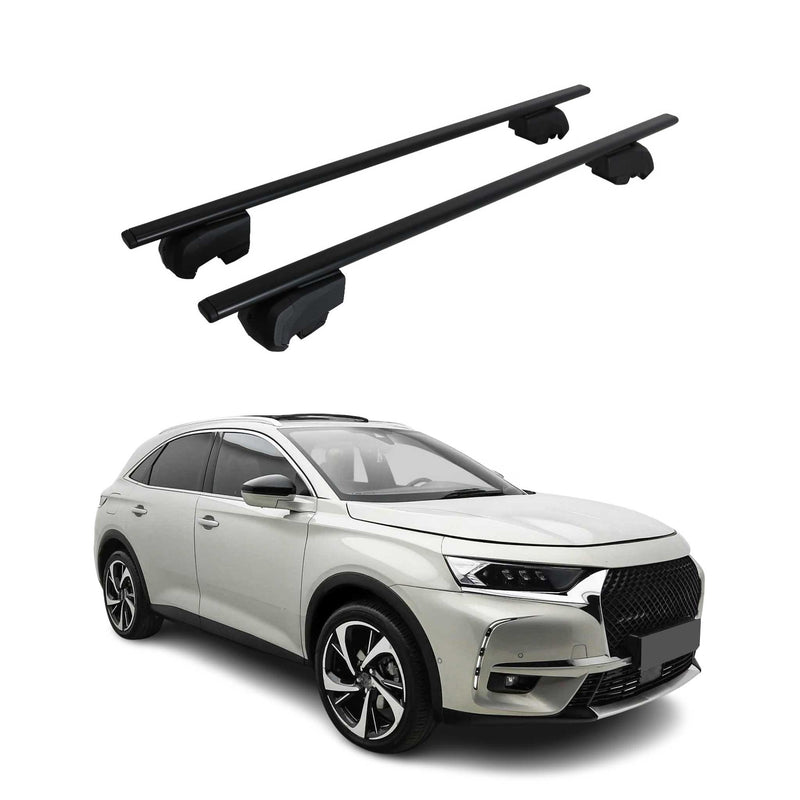 Barres de toit Transversales pour DS7 Crossback 2018-2021 Fer Noir ABE