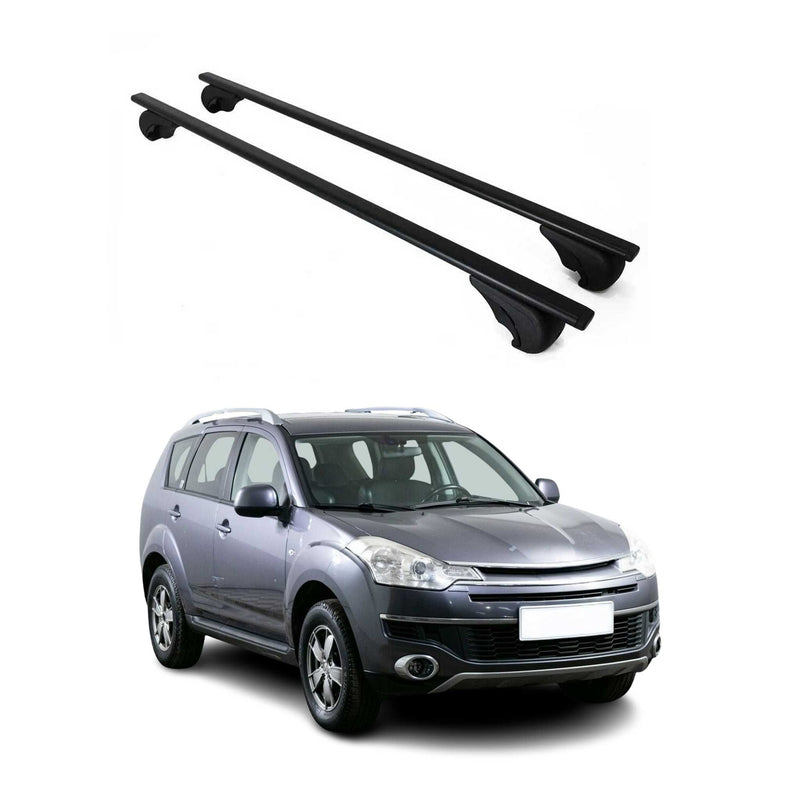 Barres de toit Transversales pour Citroen C-Crosser 2007-2012 Fer Noir