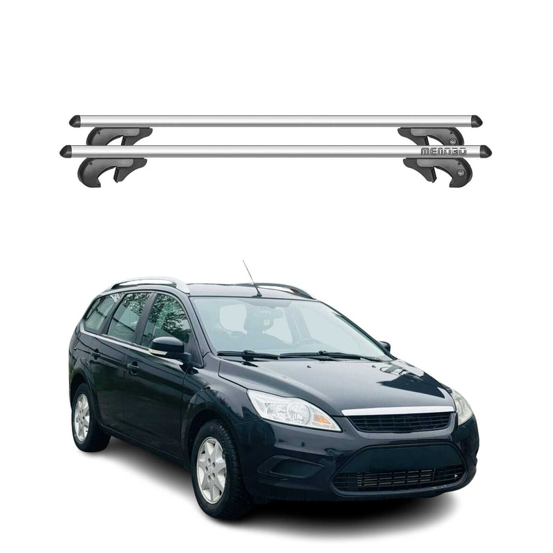 Barres de toit pour Ford Focus Kombi 2004-2011 90kg Aluminium Gris 2tlg