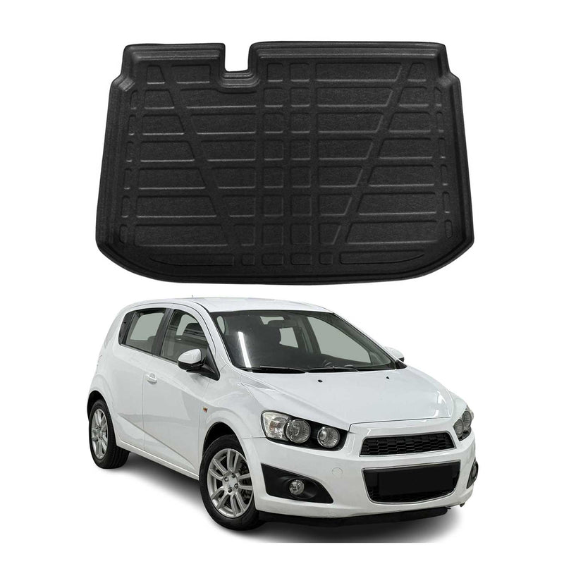 Tapis de Coffre pour Chevrolet Aveo 2012-2022 HB en TPE Noir