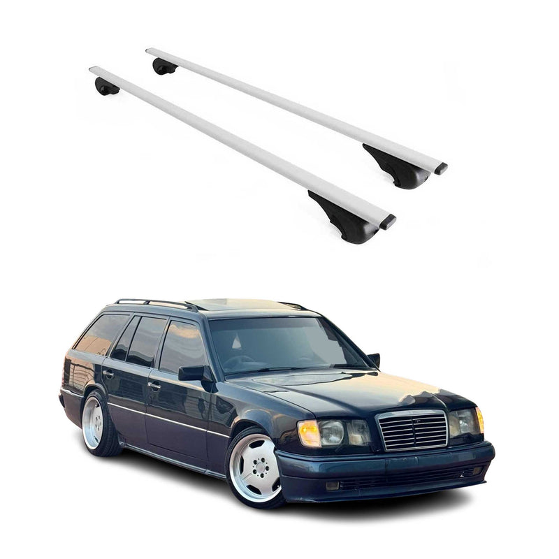 Barres de toit Transversales pour Mercedes Classe E S124 1985-1995 Fer Argent
