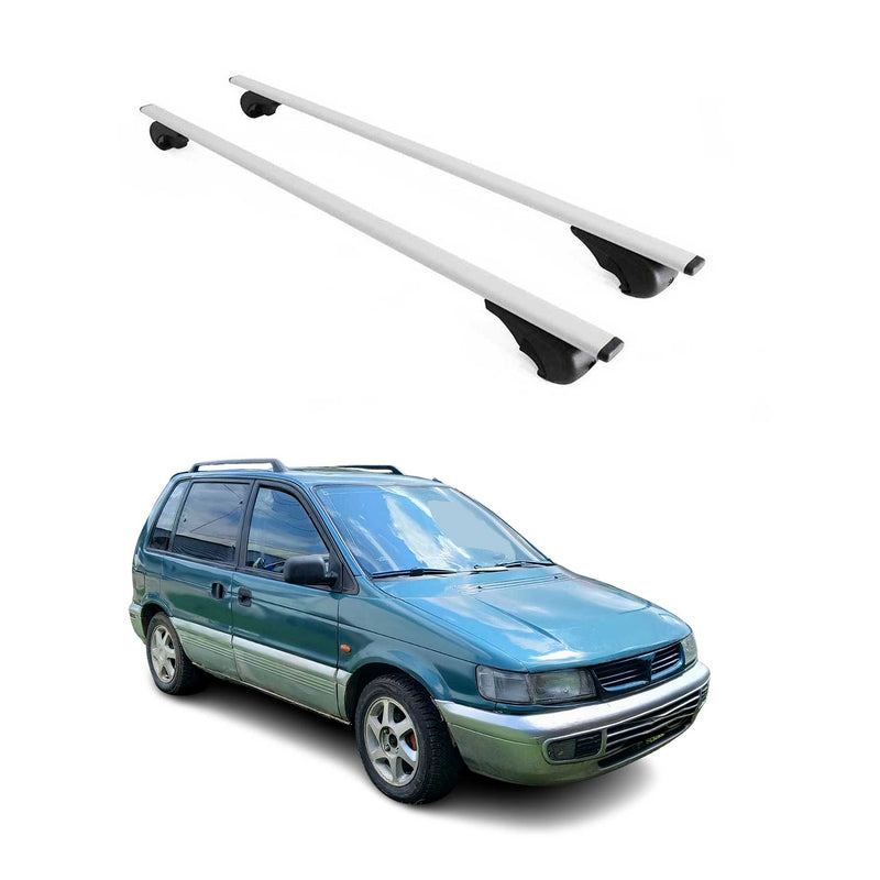 Barres de toit Transversales pour Mitsubishi Space Runner 1992-1999 Fer Argent