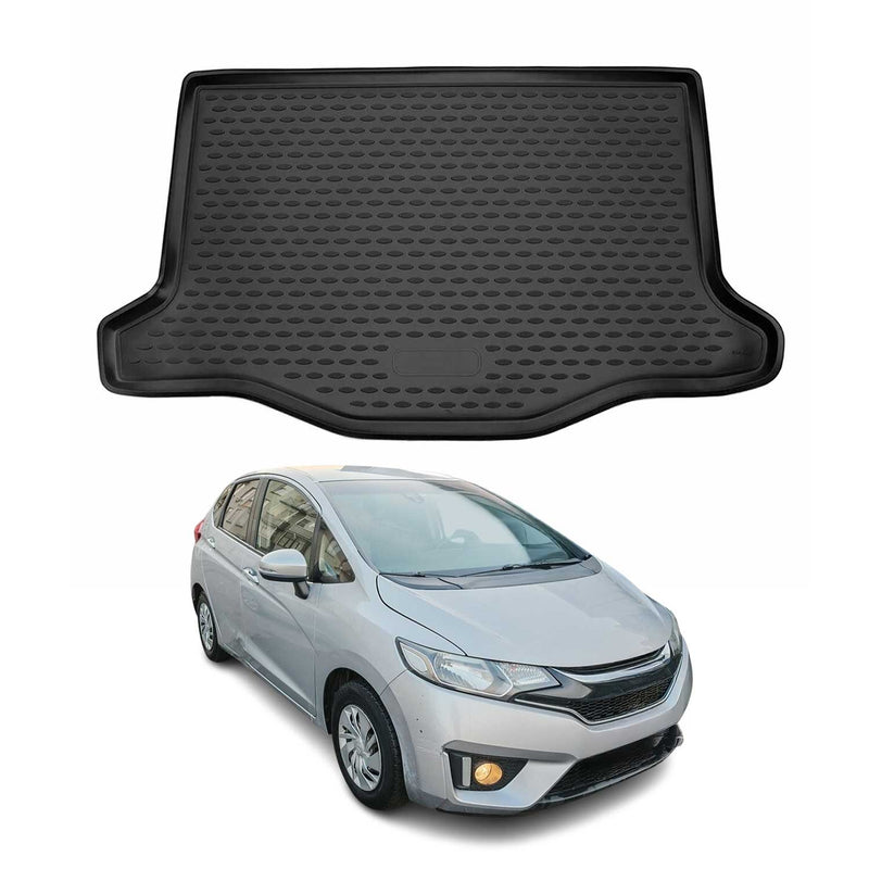 Tapis de Coffre pour Honda Fit Jazz 2013-2018 en caoutchouc TPE 3D Noir 1Pcs
