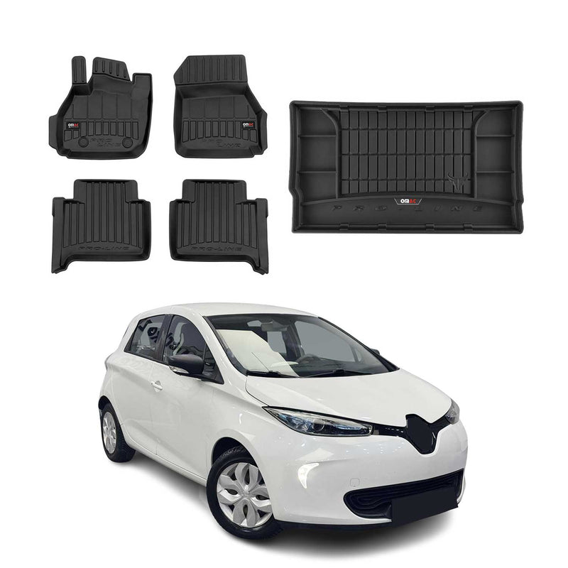 Kit Tapis de Sol et Coffre pour Renault Zoe 2012-2022 TPE Noir
