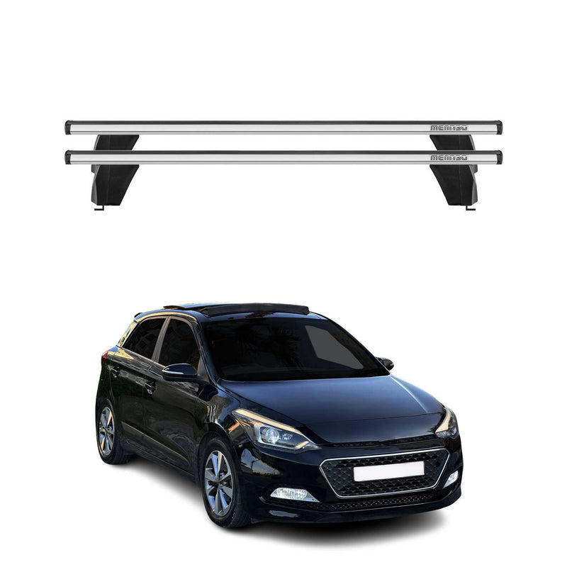 Menabo Barres de toit Transversales pour Hyundai i20 2014-2020 Gris ABE 2x
