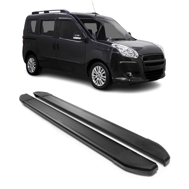 Marchepieds Latéraux pédale pour Fiat Doblo 2010-2021 L1 Noir Alu 2Pcs