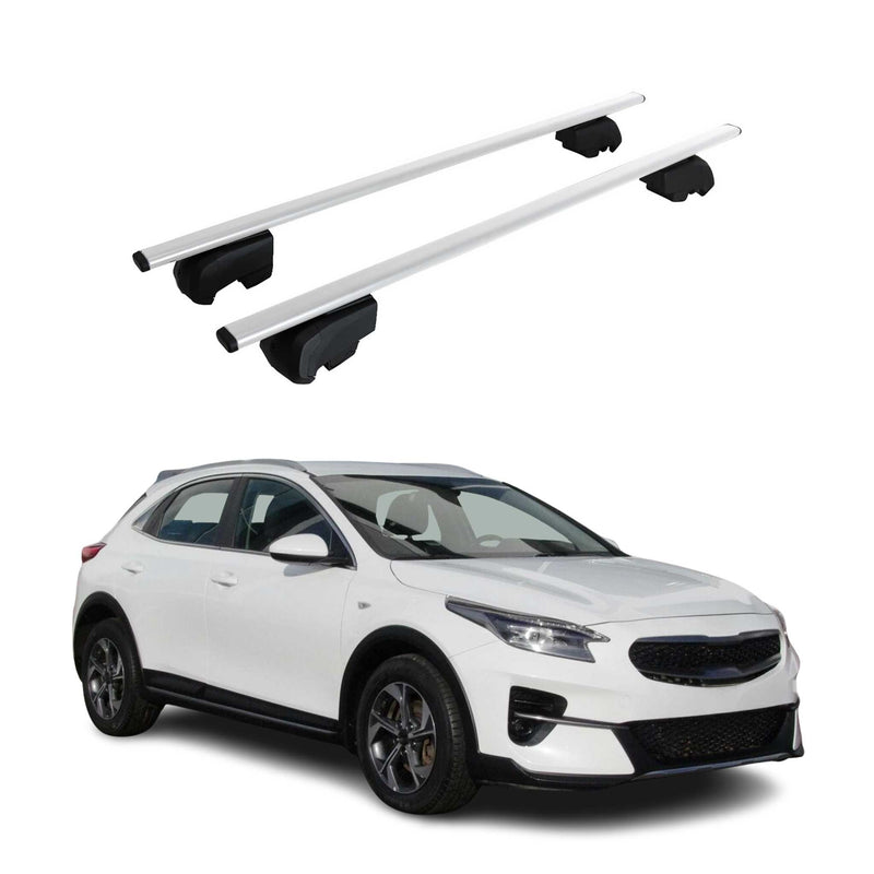 Barres de toit Transversales pour Kia Xceed 2019-2023 Fer Argent ABE