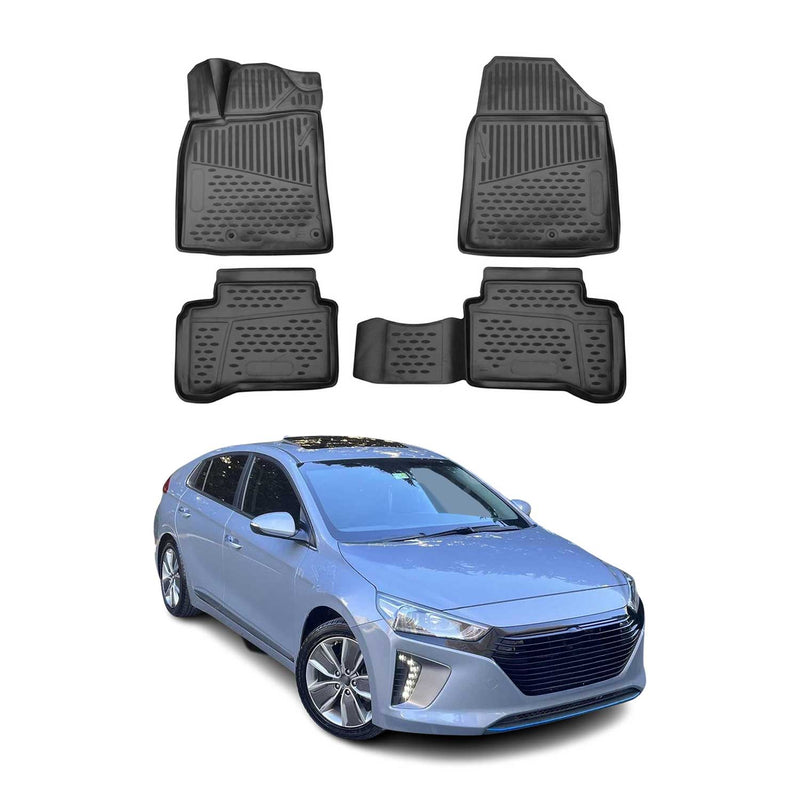 OMAC Tapis de sol pour Hyundai Ioniq 2017-2022 Hybrid PHEV caoutchouc Noir