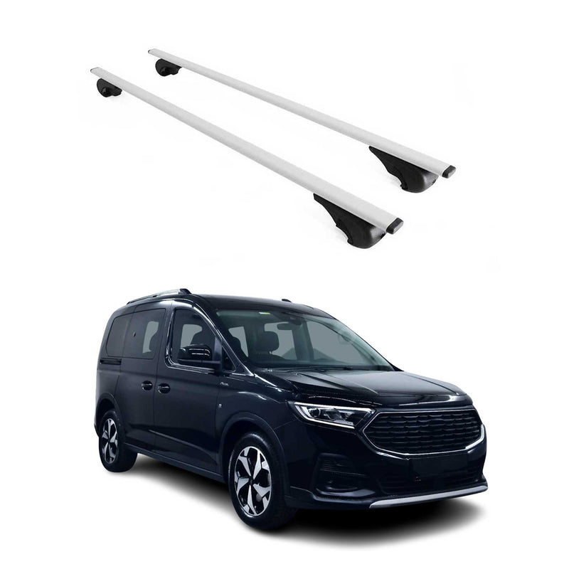 Barres de toit Transversales pour Ford Tourneo Connect 2021-2024 Fer Argent