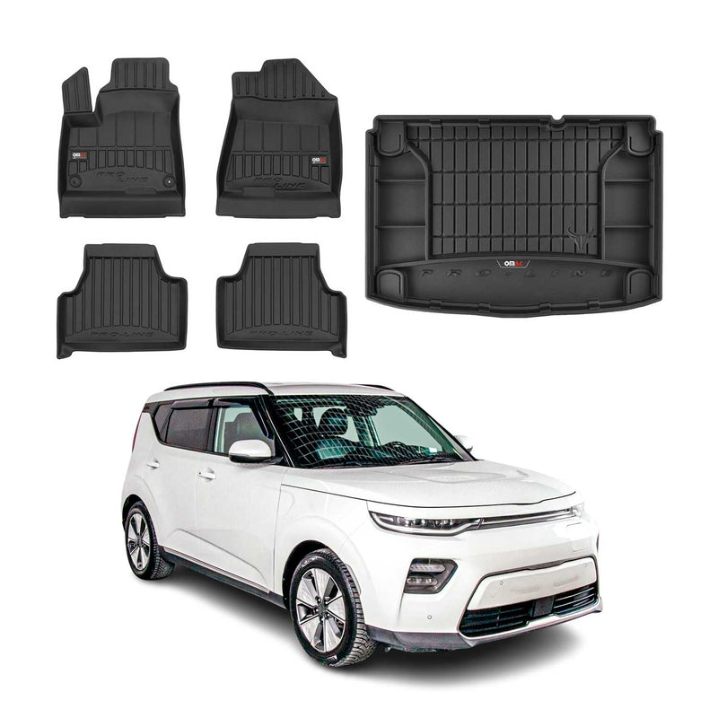 Kit Tapis de Sol et Coffre pour Kia E-Soul 2019-2022 TPE Noir