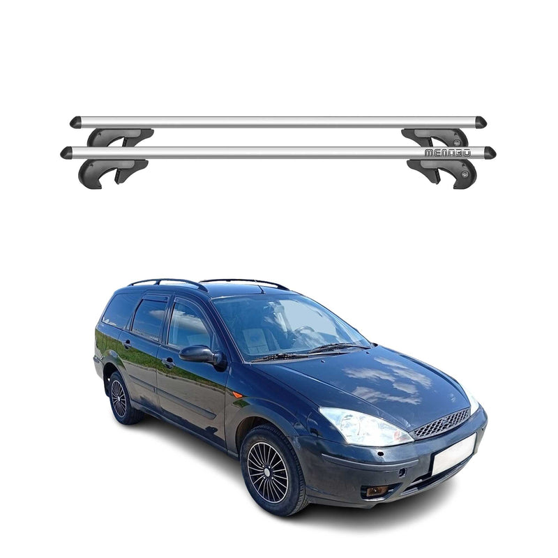 Barres de toit pour Ford Focus Kombi 1998-2005 90kg Aluminium Gris 2tlg
