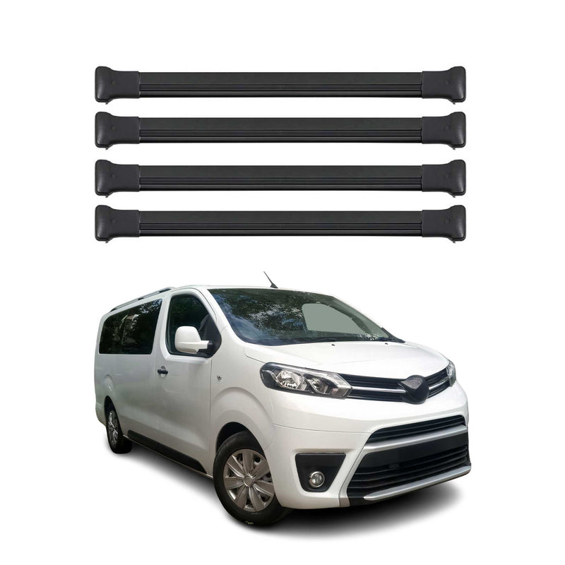 Barres de Toit transversales pour Toyota Proace / Proace Verso 2016-2025 Noir 4x