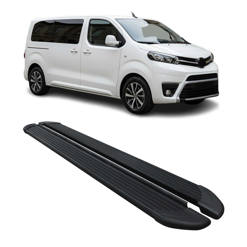 Marchepieds Latéraux pour Toyota Proace 2017-2025 Noir Aluminium L1 Court 2Pcs