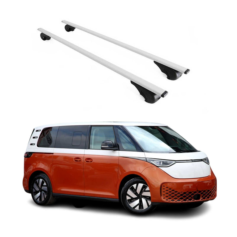 Barres de toit Transversales pour VW ID. BUZZ 2022-2025 Fer Argent 2 Pcs