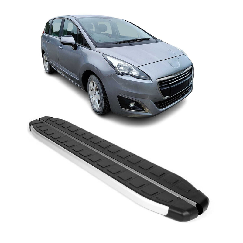 Marchepieds Latéraux pour Peugeot 5008 2009-2016 Aluminium Noir Gris 2Pcs