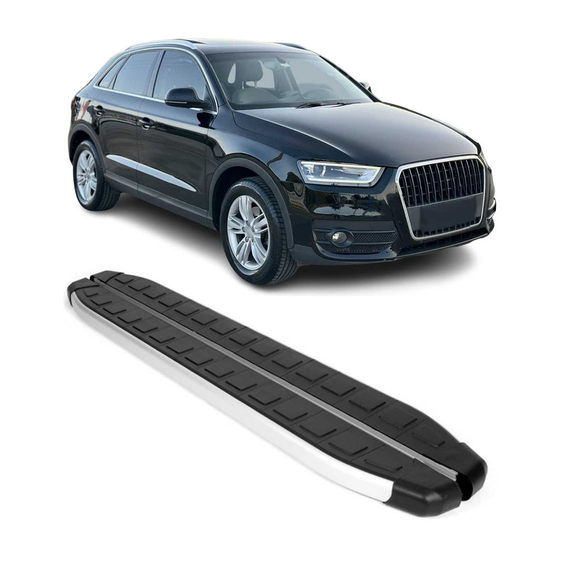 Marchepieds latéraux pour Audi Q3 8U 2011-2018 en Aluminium Noir Gris 2Pcs