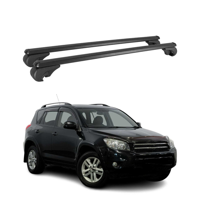 Barres de toit Transversales pour Toyota RAV4 2005-2012 Aluminium Noir