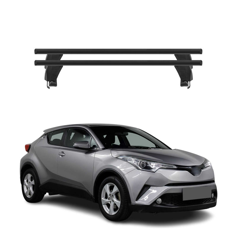 Menabo Barres de toit Transversales pour Toyota C-HR 2016-2025 Alu Noir 2x ABE