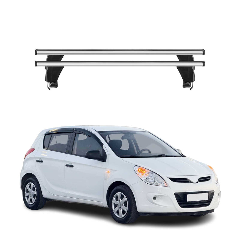 Menabo Barres de toit Transversales pour Hyundai i20 2008-2014 Gris ABE 2x
