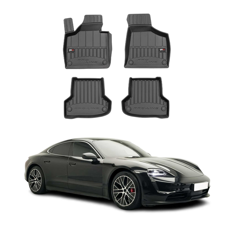 OMAC Tapis de sol en caoutchouc pour Porsche Taycan 2019-2023 Noir Premium