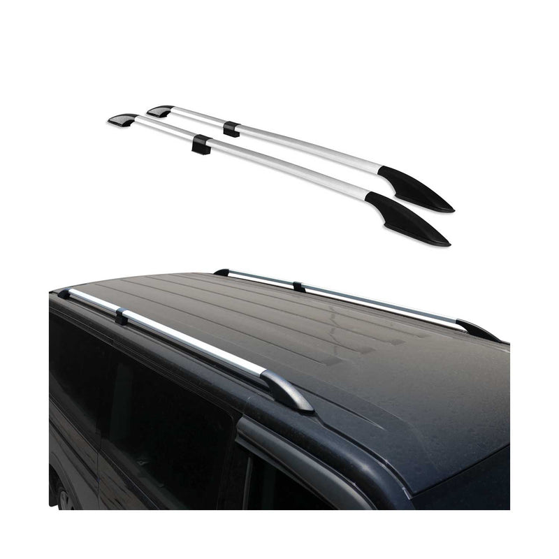 Barres de toit longitudinales pour Peugeot Partner 2018-2025 L2 Long Alu Gris